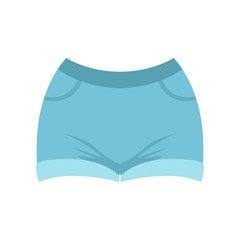 Blue denim shorts, fashion women clothes vector Illustration on a white background