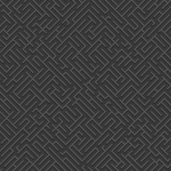Striped seamless geometric background. Monochrome maze seamless pattern.
