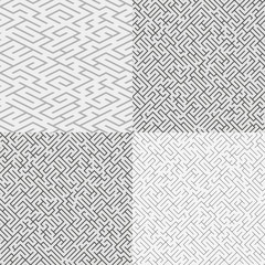 Striped seamless geometric background. Monochrome maze seamless pattern.