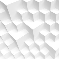 White Cube Construction. Creative Industrial Concept. Modern Architecture Background