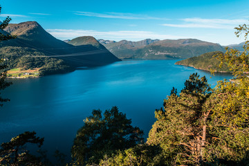Fototapeta na wymiar Fjord with mountains, Norway