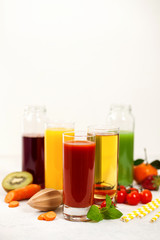 Various vegetable and fruit juice