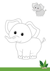 animals coloring, elephant