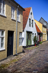 Fototapeta na wymiar Calle de Ribe (Jutlandia, Dinamarca)