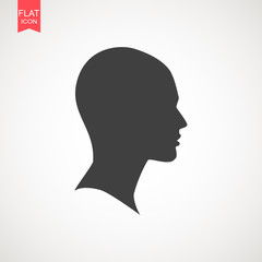Human head silhouette. It can be used as part of various graphic compositions, or in itself.