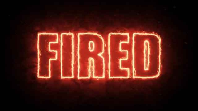 Fired text word from hot burning letters on dark background