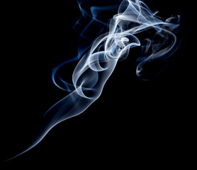 white and blue smoke lines with black background