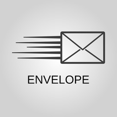 Envelope icon. Envelope symbol. Flat design. Stock - Vector illustration