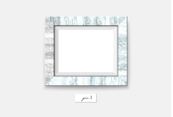 Marble frame isolated on white background. Vector illustration. Wall marble frame mock-up