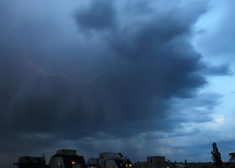 Fototapeta premium storm clouds over city