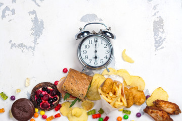 Diet fail concept. Breaking up diet in the evening