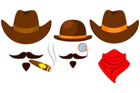Colorful cartoon 3 cowboy avatars