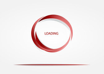 Circular loading of red color. Interface boot screen. Elements of information loading.