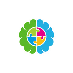Puzzle Brain Logo Icon Design