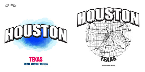 Houston, Texas, two logo artworks