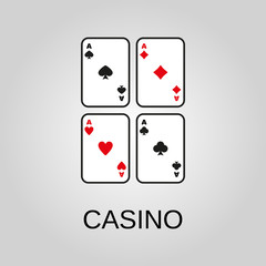 Casino icon. Casino symbol. Flat design. Stock - Vector illustration