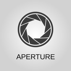 Aperture icon. Aperture symbol. Flat design. Stock - Vector illustration