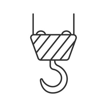 recommend clip art: Cargo crane hook linear icon