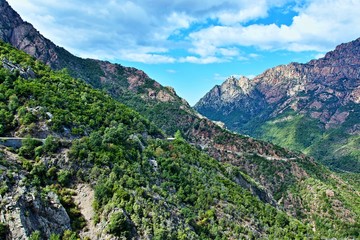 Fototapeta na wymiar Corsica-view from Col de Capiciollo