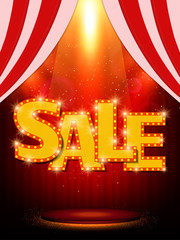 Poster Template with sale banner. Design for presentation, concert, show