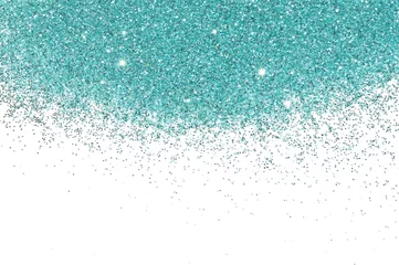 Fotobehang Blue glitter sparkle on white background, decoration, fashion, holidays © mila_1989