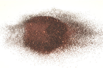 Fototapeta na wymiar Background with beautiful brown glitter sparkle on white