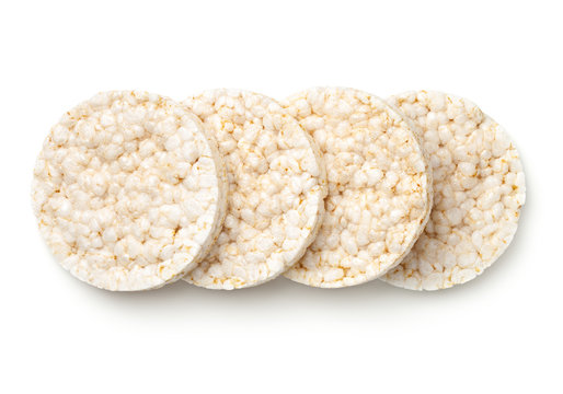 Puffed Rice Bread Isolated on White Background