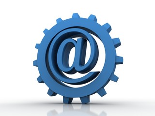 3d illustration Network community concept .e mail sign in gear