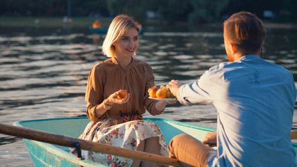 Young couple in a boat