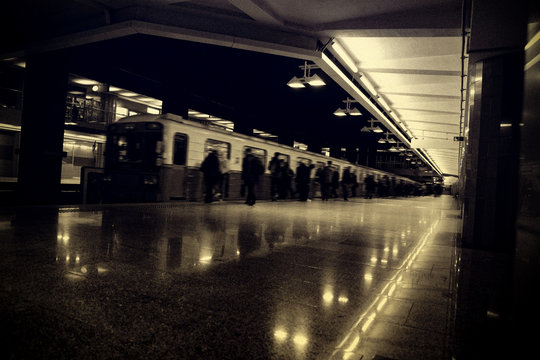 dark photo of subway and free space for your decoration. 