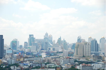 View of Bangkok modern city centre with skyscrapers, Thailand