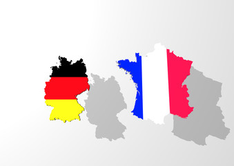 Obraz premium 3d render of Germany and France
