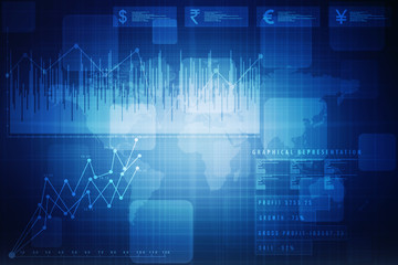 2d rendering Stock market online business concept. business Graph 