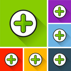 Obraz premium plus icons with long shadow