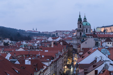 Aerial view of Prague old town in Czech Republic in Central Europe