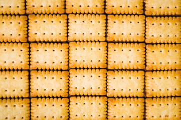 Cookies pattern background made of many biscuits