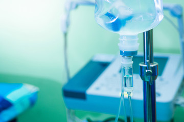 Close up of intravenous cannula with injection valve