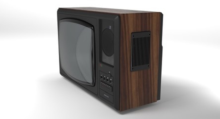 3D rendering - old tv isolated on white background.