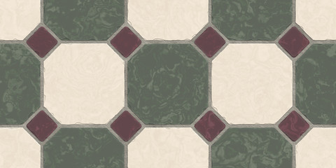 Beige Bogie Green Seamless Classic Floor Tile Texture. Simple Kitchen, Toilet or Bathroom Mosaic...