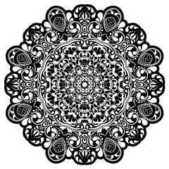 Beautiful black and white mandalas. Handmade, mandala vector background. The layout of the Oriental style. Islam, Arabic, Indian, Ottoman motifs. EPS 10