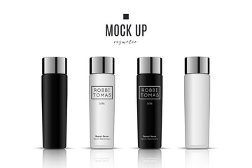Realistic white cosmetic cream container and tube for cream, ointment, toothpaste, lotion Mock up bottle. Gel, powder, balsam, with design label. Soap pump. Containers for bulk mixtures.