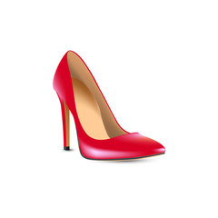 red high-heeled shoes, boats