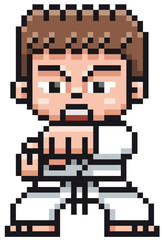 Fototapeta premium Vector illustration of Cartoon Karate - Pixel design