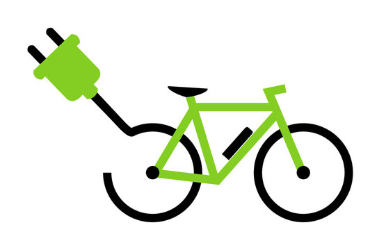 Fototapeta E-Bike Symbol mit Stecker