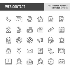 Web Contact Vector Icon Set