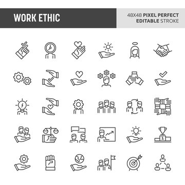 Work Ethic Vector Icon Set