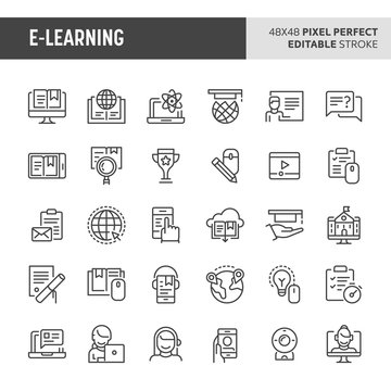 E-learning Vector Icon Set