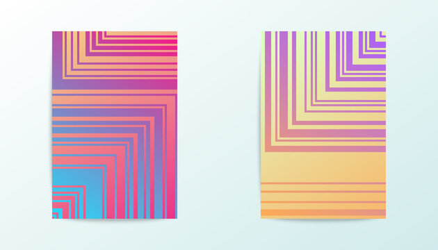 Covers vector design. Gradient pattern with outline geometric shapes. Flyers or posters concept.