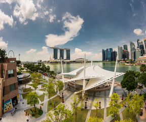 Panoramic View of Singapore City Bay