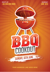 Barbecue Poster, Flyer, Template or Invitation Design. - obrazy, fototapety, plakaty
